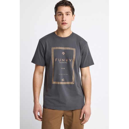 Funky Buddha Ανδρικό Κοντομάνικο T-Shirt Ανθρακί