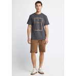 Funky Buddha Ανδρικό Κοντομάνικο T-Shirt Ανθρακί