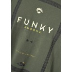 Funky Buddha Ανδρικό Κοντομάνικο T-Shirt Χακί, Εκρού, Κίτρινο