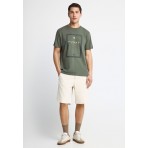 Funky Buddha Ανδρικό Κοντομάνικο T-Shirt Χακί, Εκρού, Κίτρινο