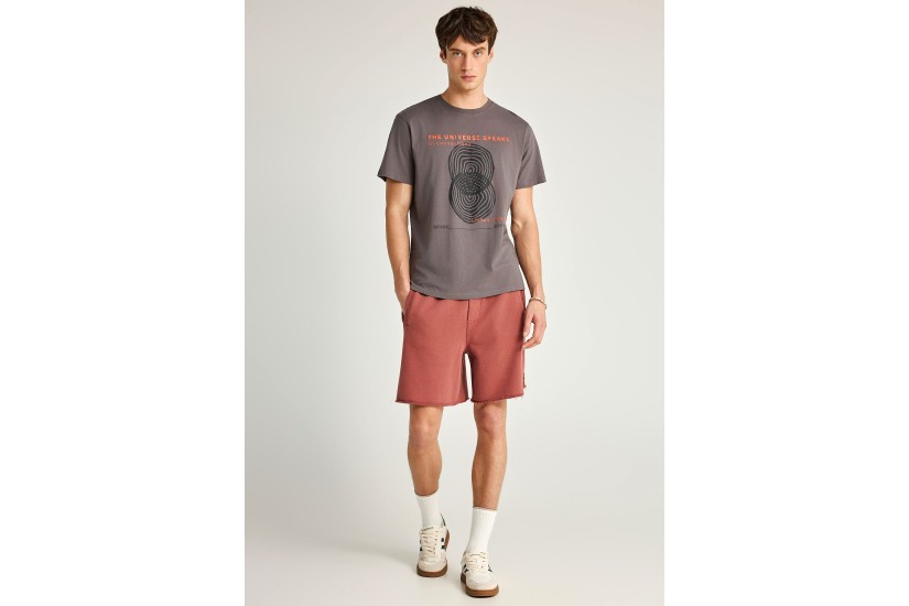 Funky Buddha Ανδρικό Κοντομάνικο T-Shirt Καφέ
