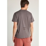 Funky Buddha Ανδρικό Κοντομάνικο T-Shirt Καφέ