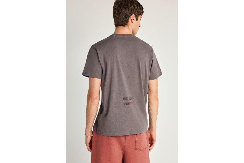 Funky Buddha Ανδρικό Κοντομάνικο T-Shirt Καφέ