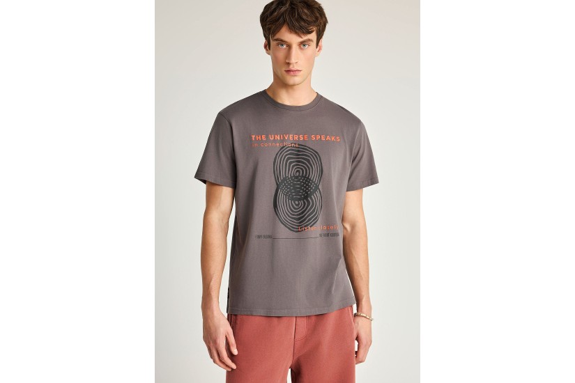 Funky Buddha Ανδρικό Κοντομάνικο T-Shirt Καφέ