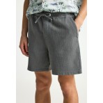 Funky Buddha Ανδρική Βερμούδα Chino Γκρι Σκούρο
