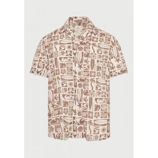 Funky Buddha Ανδρικό Πουκάμισο Με Κοντό Μανίκι (FBM013-046-05-CLOUD-CREAM)