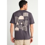 Funky Buddha Ανδρικό Κοντομάνικο T-Shirt Ανθρακί