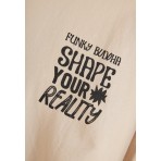 Funky Buddha Ανδρικό Κοντομάνικο T-Shirt Μπεζ