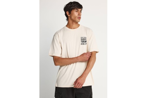 Funky Buddha Graphic Print On The Back T-Shirt Ανδρικό (FBM013-049-04-CLOUD-CREAM)
