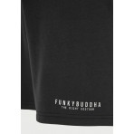 Funky Buddha Ανδρική Αθλητική Βερμούδα Μαύρη