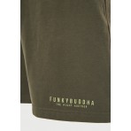 Funky Buddha Ανδρική Αθλητική Βερμούδα Χακί