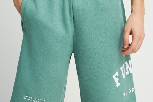 Funky Buddha Printed Logo Βερμούδα Αθλητική Ανδρική (FBM013-051-03-GREEN-LAKE)
