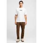 Funky Buddha T-Shirt Με Τύπωμα Στην Πλάτη (FBM013-051-04-OFF-WHITE)