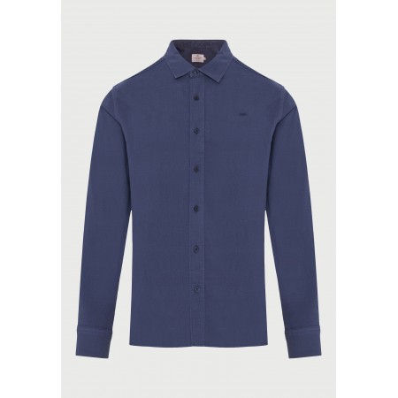 Funky Buddha The Essentials Ανδρικό Μακρυμάνικο Πουκάμισο Μπλε Ίντιγκο