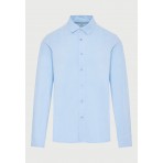 Funky Buddha The Essentials Ανδρικό Μακρυμάνικο Πουκάμισο Γαλάζιο