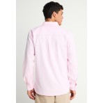 Funky Buddha The Essentials Ανδρικό Μακρυμάνικο Πουκάμισο Ροζ