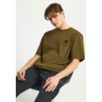 Funky Buddha Ανδρικό Κοντομάνικο T-Shirt Λαδί