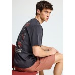 Funky Buddha Ανδρικό Κοντομάνικο T-Shirt Ανθρακί