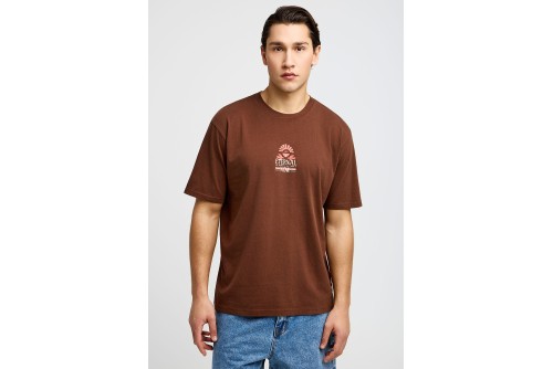 Funky Buddha Graphic Print T-Shirt Ανδρικό (FBM013-053-04-BRUNETTE)
