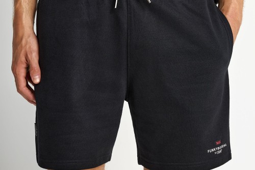 Funky Buddha Printed Logo Βερμούδα Αθλητική Ανδρική (FBM013-054-03-BLACK)