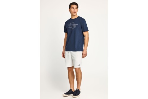 Funky Buddha Printed Logo Βερμούδα Αθλητική Ανδρική (FBM013-054-03-OFF-WHITE)