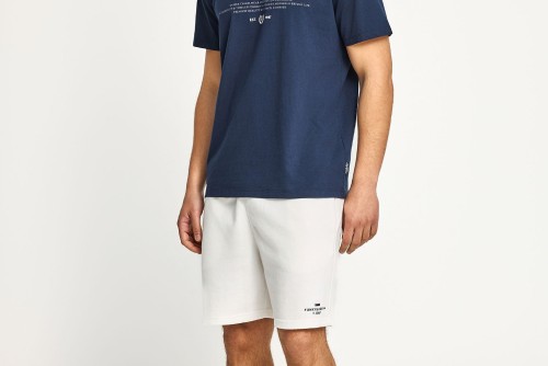 Funky Buddha Printed Logo Βερμούδα Αθλητική Ανδρική (FBM013-054-03-OFF-WHITE)