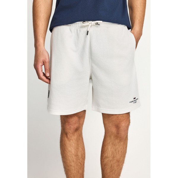 Funky Buddha Printed Logo Βερμούδα Αθλητική Ανδρική (FBM013-054-03-OFF-WHITE)