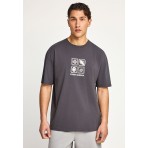 Funky Buddha Ανδρικό Κοντομάνικο T-Shirt Ανθρακί