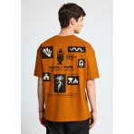 Funky Buddha Ανδρικό Κοντομάνικο T-Shirt Πορτοκαλί