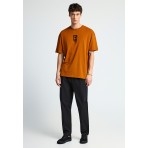 Funky Buddha Ανδρικό Κοντομάνικο T-Shirt Πορτοκαλί