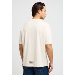 Funky Buddha T-Shirt Με Τύπωμα (FBM013-057-04-CLOUD-CREAM)