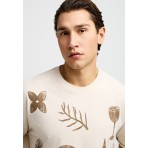 Funky Buddha T-Shirt Με Τύπωμα (FBM013-057-04-CLOUD-CREAM)