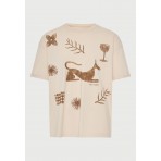 Funky Buddha T-Shirt Με Τύπωμα (FBM013-057-04-CLOUD-CREAM)