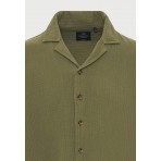 Funky Buddha Ανδρικό Κοντομάνικο Πουκάμισο Χακί