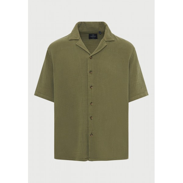 Funky Buddha Ανδρικό Πουκάμισο Με Κοντό Μανίκι (FBM013-057-05-KHAKI)