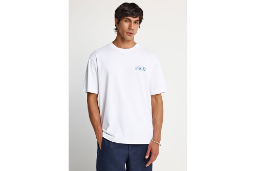 Funky Buddha Print On The Back T-Shirt Ανδρικό (FBM013-060-04-WHITE)