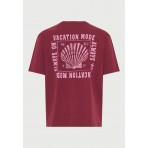 Funky Buddha Ανδρικό Κοντομάνικο T-Shirt Μπορντό