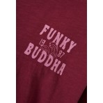 Funky Buddha Ανδρικό Κοντομάνικο T-Shirt Μπορντό