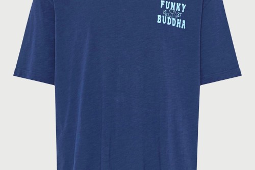 Funky Buddha Ανδρική Μπλούζα Με Κοντό Μανίκι  Και Τύπωμα (FBM013-062-04-NAVY)