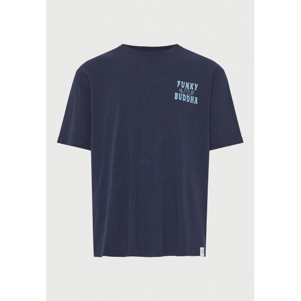 Funky Buddha Ανδρική Μπλούζα Με Κοντό Μανίκι  Και Τύπωμα (FBM013-062-04-NAVY)