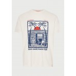 Funky Buddha Ανδρικό Κοντομάνικο T-Shirt Εκρού