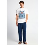 Funky Buddha Ανδρικό Κοντομάνικο T-Shirt Εκρού