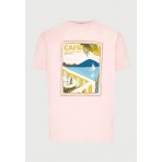 Funky Buddha Ανδρικό Κοντομάνικο T-Shirt Ροζ, Διάφορα Χρώματα