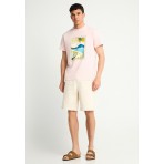 Funky Buddha Ανδρικό Κοντομάνικο T-Shirt Ροζ, Διάφορα Χρώματα