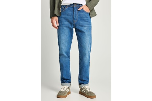Funky Buddha Slim Tapered Παντελόνι Τζιν Ανδρικό (FBM013-071-02-DK-BLUE)