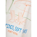 Funky Buddha Ανδρικό Κοντομάνικο T-Shirt Εκρού