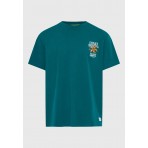 Funky Buddha Ανδρικό Κοντομάνικο T-Shirt Πετρόλ