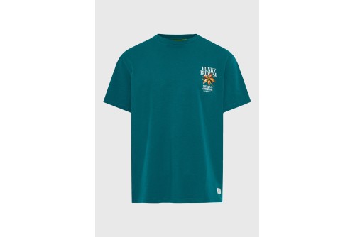 Funky Buddha Print On The Back T-Shirt Ανδρικό (FBM013-075-04-DEEP-LAKE)
