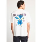 Funky Buddha Ανδρικό Κοντομάνικο T-Shirt Εκρού