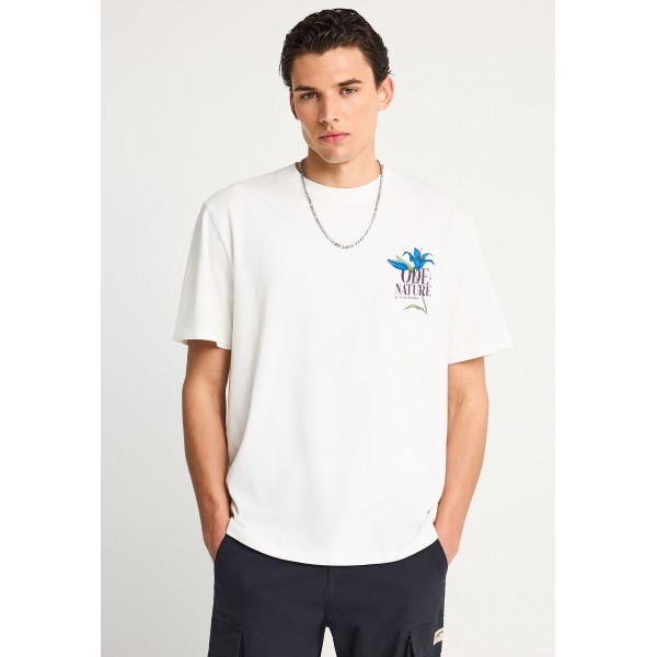 Funky Buddha Ανδρική Μπλούζα Κοντό Μανίκι Και Τύπωμα (FBM013-078-04-OFF-WHITE)